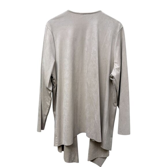 Soft Surroundings Faux Suede Jacket Plus Size 2X Stretch Beige Draped NWT - Picture 5 of 8